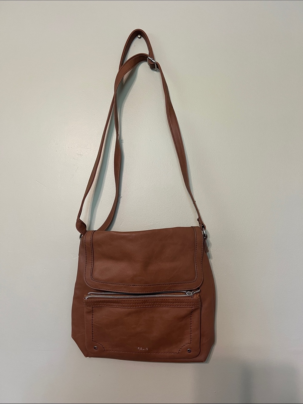 Relic Brown Crossbody Leather Shoulder Bag